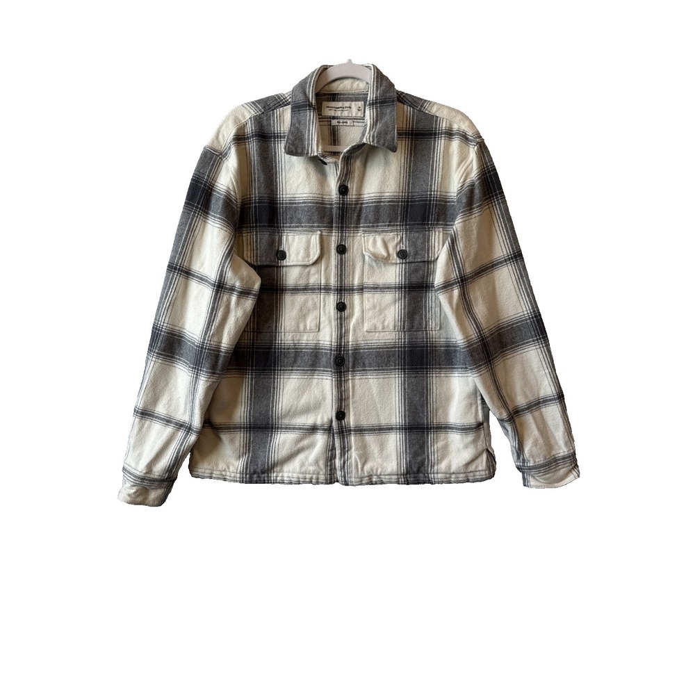 Abercrombie Plaid Flannel Shacket M Pockets Comfy Workwear Grunge Gorpcore Y2K